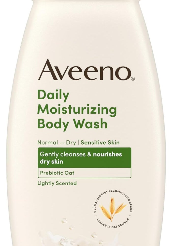 Aveeno Daily Moisturizing Body Wash for Dry & Sensitive Skin with Prebiotic Oat, 18 fl. oz - Image 1